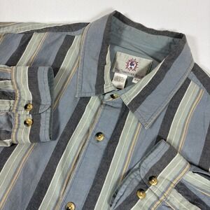 The Territory Ahead Men's XXL Striped Shirt Pockets Long Sleeve Button-Up